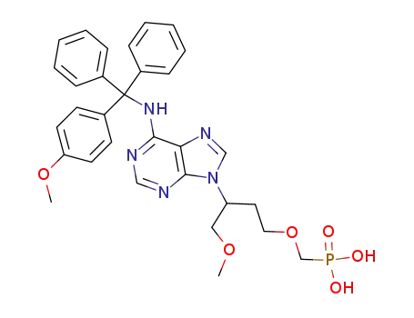 (+/-)-9-[(1-methoxymethyl)(3-phosphonomethoxy)propyl]-N<sup>6</sup>-(4-monomethoxytrityl)-adenine