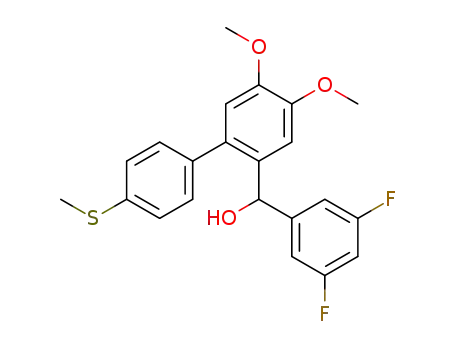 4-(1-(3',5'-difluorophenyl)-1-hydroxymethyl)-1,2-dimethoxy-5-(4-methylthiophenyl)benzene