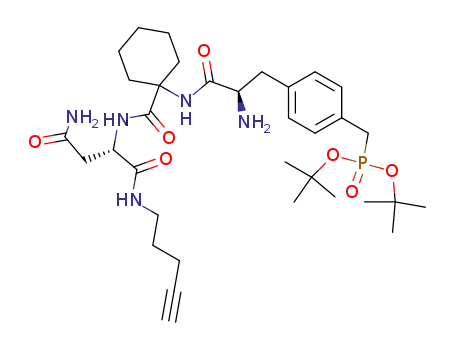 (4-{(R)-2-Amino-2-[1-((S)-2-carbamoyl-1-pent-4-ynylcarbamoyl-ethylcarbamoyl)-cyclohexylcarbamoyl]-ethyl}-benzyl)-phosphonic acid di-tert-butyl ester