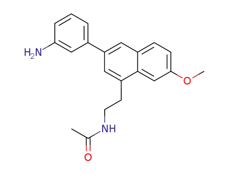 Molecular Structure of 225786-69-6 (Acetamide, N-[2-[3-(3-aminophenyl)-7-methoxy-1-naphthalenyl]ethyl]-)