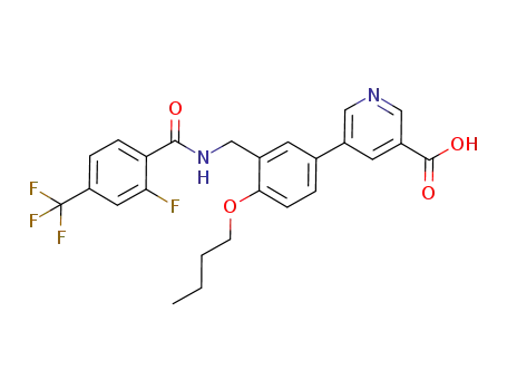 5-(4-butoxy-3-{[2-fluoro-4-(trifluoromethyl)phenylamido]methyl}phenyl)pyridine-3-carboxylic acid