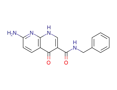 1,8-Naphthyridine-3-carboxamide,
7-amino-1,4-dihydro-4-oxo-N-(phenylmethyl)-