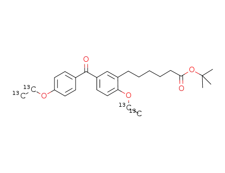 3-[5-(tert-butyloxycarbonyl)pentyl]-4,4'-(1,1',2,2'-[13C])diethoxybenzophenone
