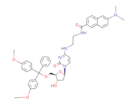 6-Dimethylamino-naphthalene-2-carboxylic acid [2-(1-{(2R,4S,5R)-5-[bis-(4-methoxy-phenyl)-phenyl-methoxymethyl]-4-hydroxy-tetrahydro-furan-2-yl}-2-oxo-1,2-dihydro-pyrimidin-4-ylamino)-ethyl]-amide