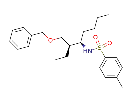 Molecular Structure of 825601-41-0 (Benzenesulfonamide,
4-methyl-N-[(1R)-1-[(1R)-1-[(phenylmethoxy)methyl]propyl]pentyl]-)