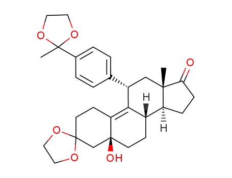 3-ethylenedioxy-5β-hydroxy-11α-{4'-[1',1'-(ethylenedioxy)-ethyl]phenyl}-estra-9-ene-17-one