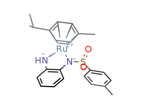 Molecular Structure of 1070163-24-4 ((η6-1-isopropyl-4-methylbenzene)(N-(p-tosyl)-ortho-diaminobenzene)ruthenium(II))