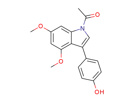 Molecular Structure of 827024-97-5 (1H-Indole, 1-acetyl-3-(4-hydroxyphenyl)-4,6-dimethoxy-)