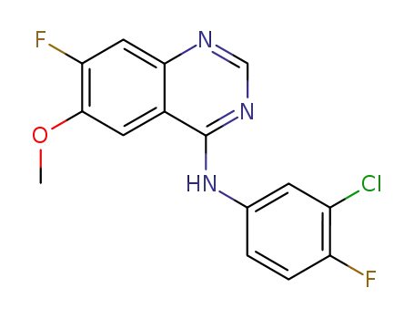 Molecular Structure of 162012-60-4 (4-(3-chloro-4-fluoroanilino)-6-methoxy-7-fluoroquinazoline)