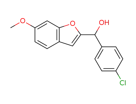 Molecular Structure of 117238-42-3 ((4-chlorophenyl)(6-methoxy-1-benzofuran-2-yl)methanol)