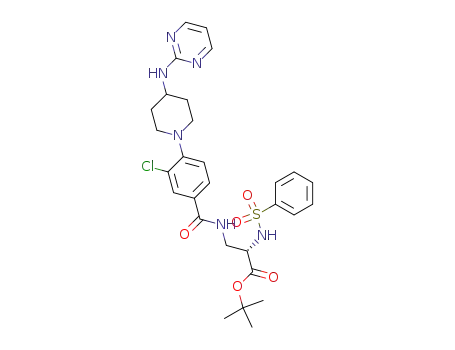 tert-butyl (2S)-benzenesulfonylamino-3-[3-chloro-4-{4-(pyrimidin-2-ylamino)piperidin-1-yl}benzoylamino]propionate