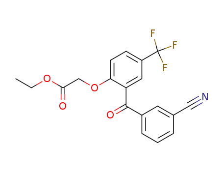Molecular Structure of 329943-19-3 (Acetic acid, [2-(3-cyanobenzoyl)-4-(trifluoromethyl)phenoxy]-, ethyl ester)