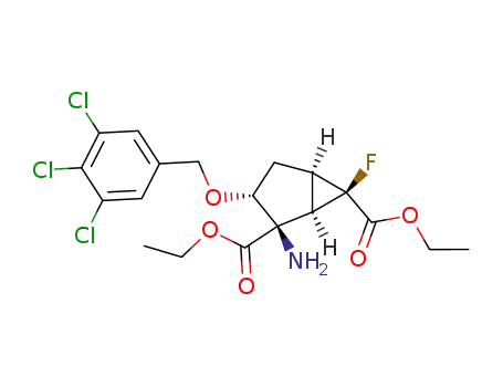 (1R,2R,3R,5R,6R)-2-Amino-6-fluoro-3-(3,4,5-trichloro-benzyloxy)-bicyclo[3.1.0]hexane-2,6-dicarboxylic acid diethyl ester