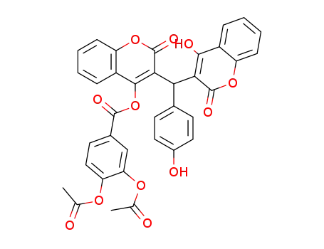 3,4-diacetoxy-benzoic acid 3-[(4-hydroxy-2-oxo-2<i>H</i>-chromen-3-yl)-(4-hydroxy-phenyl)-methyl]-2-oxo-2<i>H</i>-chromen-4-yl ester