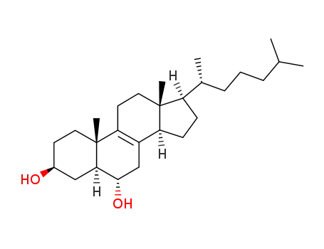 Molecular Structure of 570-92-3 (5α-Cholest-8-ene-3β,6α-diol)