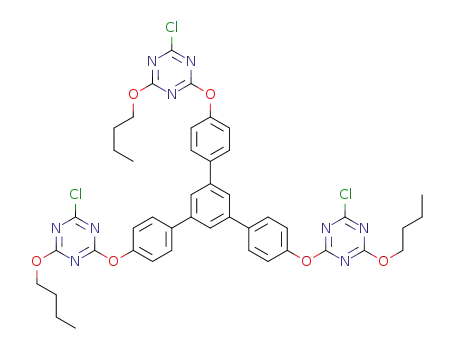 Molecular Structure of 1267551-14-3 (1,3,5-tri(4-(4-butyloxy-6-chloro-1,3,5-triazin-2-yl)oxyphenyl)benzene)