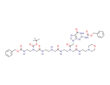N-(6,9-dihydro-9-(15-(tert-butoxycarbonyl)-3-(2-(2-(morpholin-4-yl)ethylamino)-2-oxoethyl)-2,7,13,19-tetraoxo-21-phenyl-20-oxa-3,6,9,12,15,18-hexaazaheneicos-1-yl)-6-oxo-1H-purin-2-yl)carbamic acid phenylmethyl ester