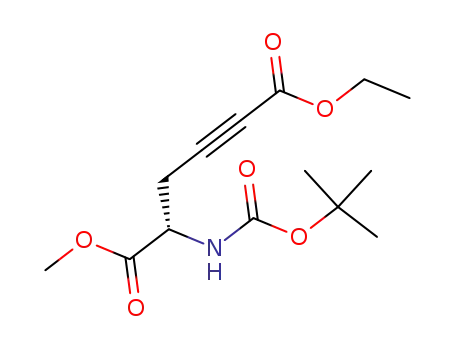 Molecular Structure of 918154-27-5 (2-Hexynedioic acid, 5-[[(1,1-dimethylethoxy)carbonyl]amino]-, 1-ethyl
6-methyl ester, (5S)-)
