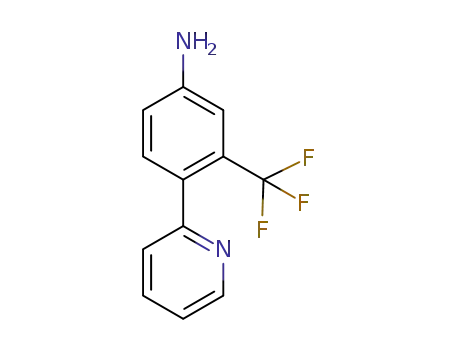 Molecular Structure of 1324003-76-0 (4-(pyridin-2-yl)-3-(trifluoromethyl)benzenamine)