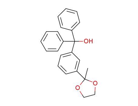 Molecular Structure of 1357108-53-2 ((3-(2-methyl-1,3-dioxolan-2-yl)phenyl)(diphenyl)methanol)