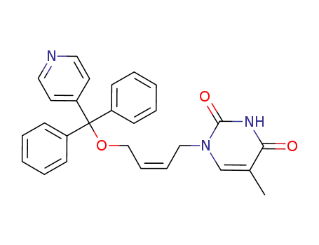 Molecular Structure of 921588-11-6 (2,4(1H,3H)-Pyrimidinedione,
1-[(2Z)-4-(diphenyl-4-pyridinylmethoxy)-2-buten-1-yl]-5-methyl-)