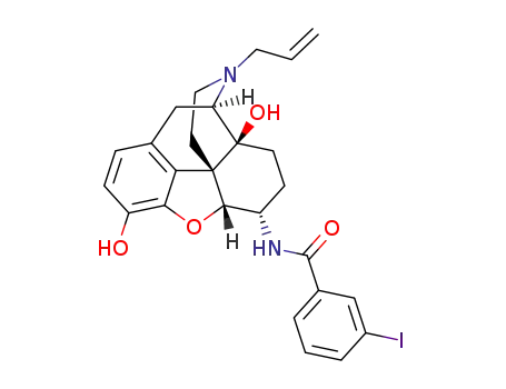 Molecular Structure of 1373214-69-7 (17-allyl-3,14β-dihydroxy-4,5α-epoxy-6β-[(3-iodo)benzamido]morphinan)