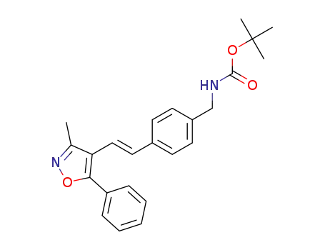 Molecular Structure of 1368807-06-0 (tert-butyl 4-[trans-2-(3-methyl-5-phenylisoxazol-4-yl)vinyl]benzylcarbamate)