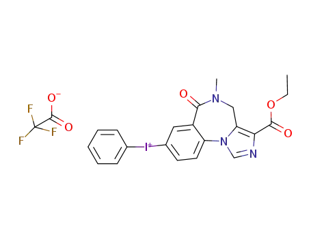 Molecular Structure of 1286792-27-5 (C<sub>2</sub>F<sub>3</sub>O<sub>2</sub><sup>(1-)</sup>*C<sub>21</sub>H<sub>19</sub>IN<sub>3</sub>O<sub>3</sub><sup>(1+)</sup>)