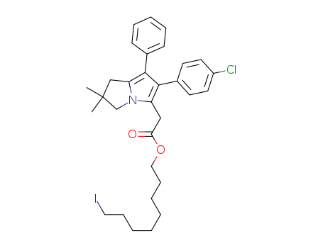 Molecular Structure of 1332505-35-7 (8-iodooctyl 2-(6-(4-chlorophenyl)-2,2-dimethyl-7-phenyl-2,3-dihydro-1H-pyrrolizin-5-yl)acetate)