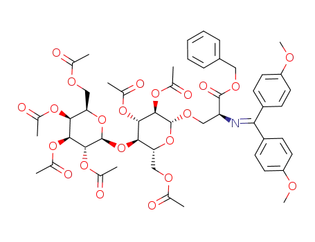 benzyl N-bis(4-methoxyphenyl)methylene-O-[O-(2,3,4,6-tetra-O-acetyl-β-D-galactopyranosyl)-(1-4)-2,3,6-tri-O-acetyl-β-D-glucopyranosyl]-L-serinate
