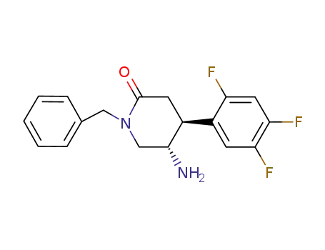 Molecular Structure of 936482-13-2 ((4R,5R)-5-aMino-1-benzyl-4-(2,4,5-trifluorophenyl)piperidin-2-one)