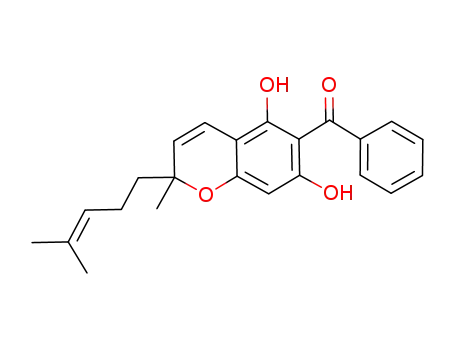 Molecular Structure of 933983-29-0 ([5,7-dihydroxy-2-methyl-2-(4-methylpent-3-enyl)-2H-1-benzopyran-6-yl]phenylmethanone)