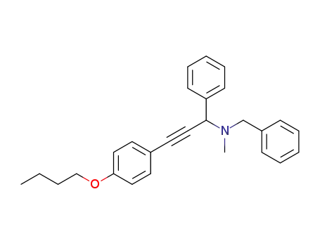 Molecular Structure of 1329710-14-6 (N-benzyl-3-(4-butoxyphenyl)-N-methyl-1-phenylprop-2-yn-1-amine)
