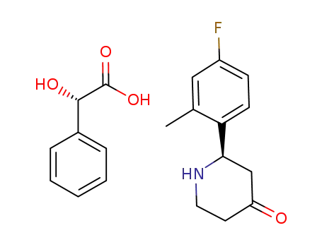 Benzeneacetic acid, α-hydroxy-, (αS)-(2R)-compd. with 2-(4-fluoro-2-methylphenyl)-4-piperidinone (1:1)