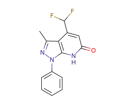 Molecular Structure of 832746-77-7 (4-difluoromethyl-3-methyl-1-phenyl-6,7-di-hydro-1H-pyrazolo[3,4-b]pyridin-6-one)