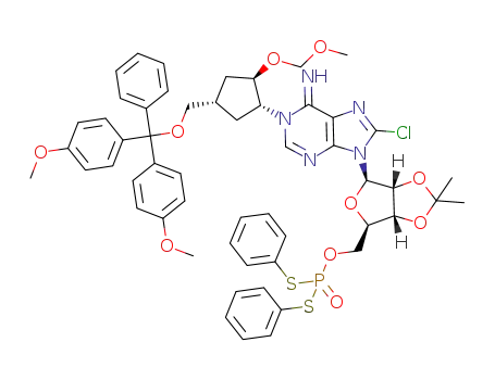 8-chloro-N-1-[(1R,2R,4S)-2-methoxymethyloxy-4-(4,4'-dimethoxytrityloxymethyl)cyclopentyl]-5'-O-[bis(phenylthio)phosphoryl]-2',3'-O-isopropylideneadenosine