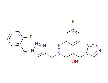 Molecular Structure of 1350849-32-9 (1-(1H-1,2,4-triazol-1-yl)-2-(2,4-difluorophenyl)-3-{N-[(1-(2-fluorobenzyl)-1H-1,2,3-triazol-4-yl)methyl]amino}-2-propanol)
