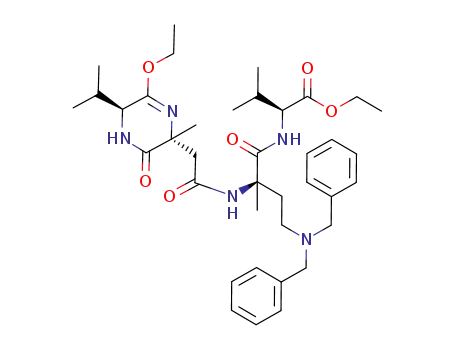 4-(dibenzylamino)-N-{2-[(2R,5S)-6-ethoxy-2,3,4,5-tetrahydro-2-methyl-5-isopropyl-3-oxopyrazin-2-yl]acetyl}-D-isovalyl-L-valine ethyl ester