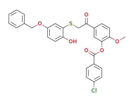 Benzoic acid, 4-chloro-,
5-[2-[[2-hydroxy-5-(phenylmethoxy)phenyl]thio]acetyl]-2-methoxyphenyl
ester