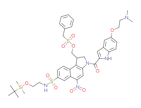 (7-(N-(2-((tert-butyldimethylsilyl)oxy)ethyl)sulfamoyl)-3-(5-(2-(dimethylamino)ethoxy)-1H-indole-2-carbonyl)-5-nitro-2,3-dihydro-1H-benzo[e]indol-1-yl)methyl phenylmethanesulfonate