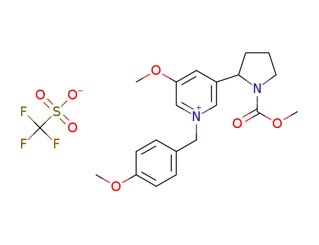 3-methoxy-1-(4-methoxybenzyl)-5-(1-(methoxycarbonyl)pyrrolidin-2-yl)pyridin-1-ium trifluoromethanesulfonate