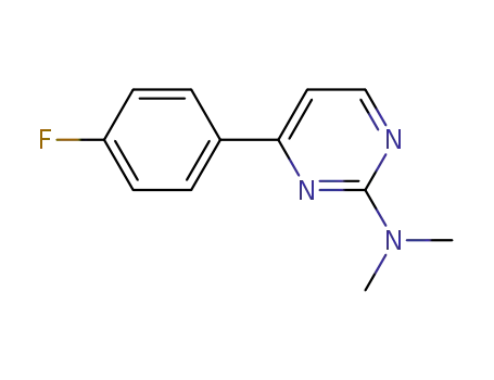 Molecular Structure of 83858-07-5 (2-Dimethylamino-4-(4-fluorophenyl)pyrimidine)
