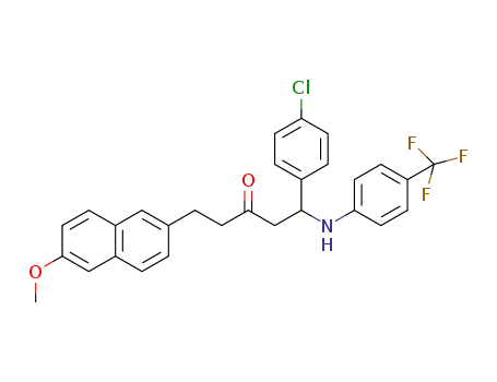 1-(4-chlorophenyl)-5-(6-methoxynaphthalen-2-yl)-1-(4-(trifluoromethyl)phenylamino)pentan-3-one