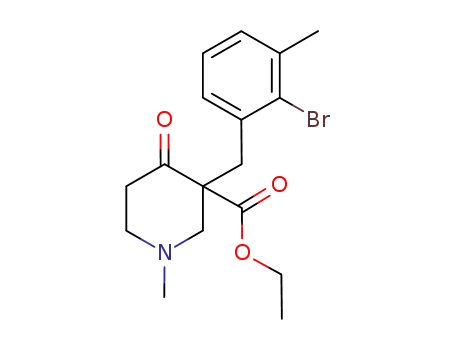 3-Piperidinecarboxylic acid,
3-[(2-bromo-3-methylphenyl)methyl]-1-methyl-4-oxo-, ethyl ester