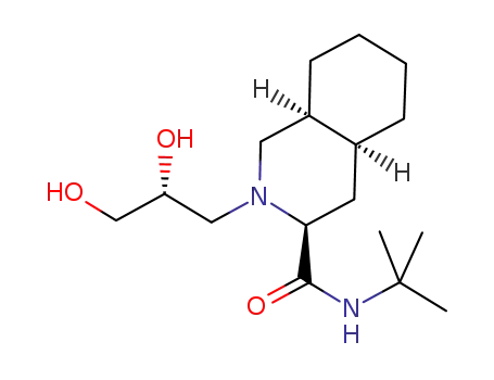 Molecular Structure of 1185258-45-0 ((-)-(3S,4aS,8aS)-N-tert-butyl-2-[(R)-2,3-dihydroxypropyl]decahydroisoquinoline-3-carboxamide)