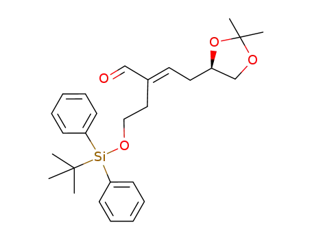 Molecular Structure of 943144-63-6 ((2E,5R)-2-(2-tert-butyldiphenylsiloxyethyl)-5,6-isopropylidenedioxy-2-hexenal)