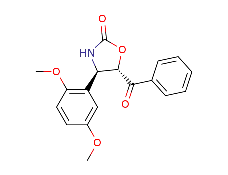 Molecular Structure of 1380095-15-7 ((4R,5S)-5-benzoyl-4-(2,5-dimethoxyphenyl)oxazolidin-2-one)