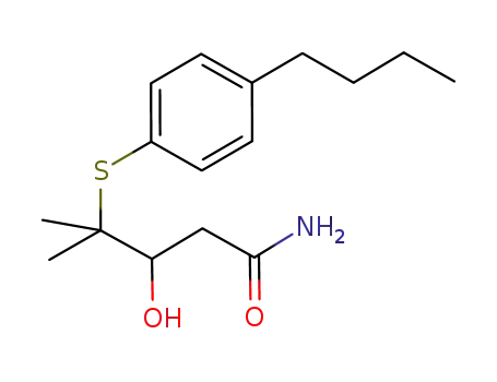 3-hydroxy-4-methyl-4-(4'-butylphenyl)sulfanyl-pentanamide