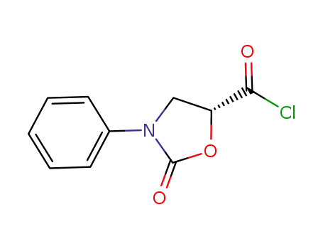 Molecular Structure of 1066876-06-9 (2-oxo-3-phenyl-oxazolidine-5-carbonyl chloride)