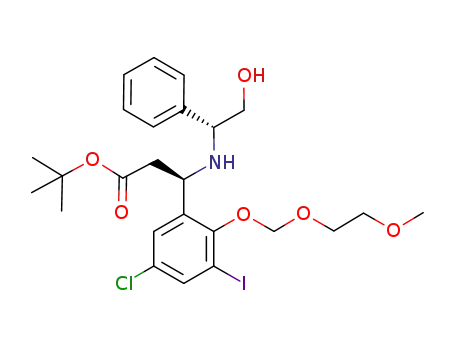 tert-butyl (3R)-3-{5-chloro-3-iodo-2-[(2-methoxyethoxy)methoxy]-phenyl}-3-{[(1R)-2-hydroxy-1-phenylethyl]amino}propanoate